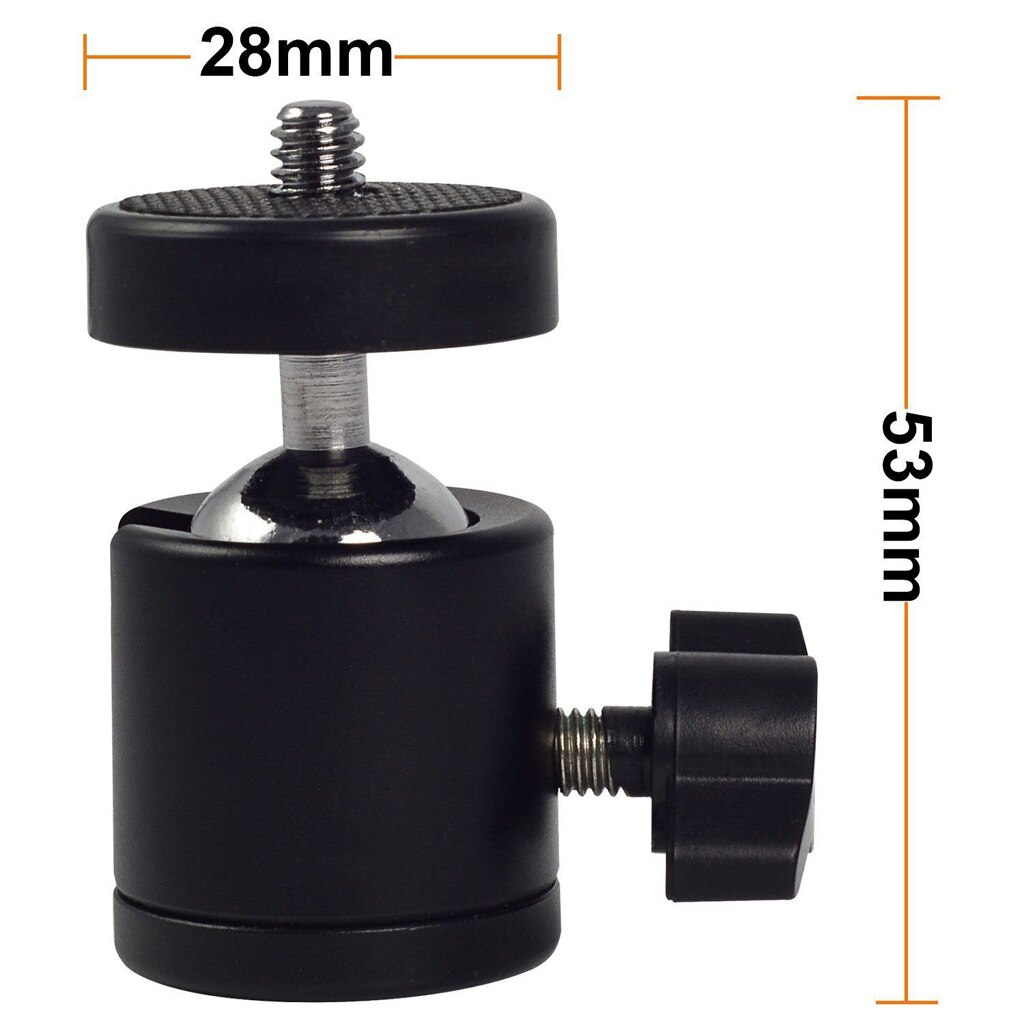 DSLR Camera Ball Head for Arca Swiss Tripod Monopod Mount, 90 Degree Rotation, Black Ball Head Bracket Holder for DSLR Camera