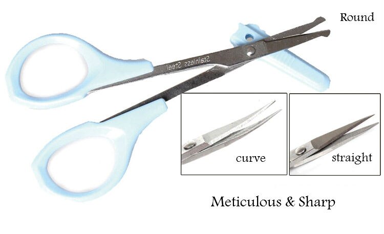 3pcs Pro Eyebrow Eyelash Stainless Steel Scissors Compact Eyelash Extension Tool