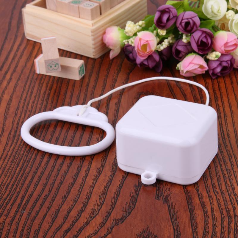 ABS Plastic Pull Ring Music Box White Pull String Clockwork Cord Music Box Infant Kids Bed Bell Rattle Toy For Birthday
