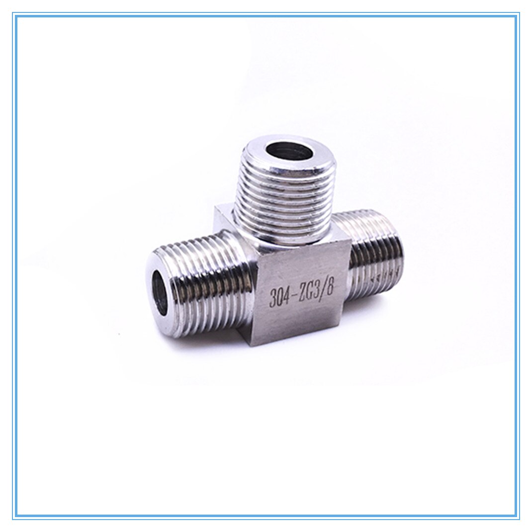 T Type conversion high pressure Fittings 1/8" 1/4" 3/8" 1/2" Male Tee 3 Way Pipe Fitting 304 Stainless Steel Water Gas Oil