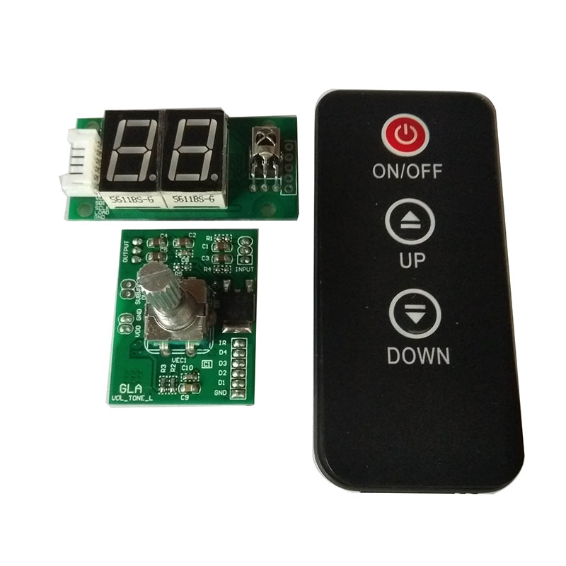 100k/50k Doppel-Digital potentiometer Fernbedienung Lautstärke ton LED-Anzeige HF-Infrarot-Fernbedienung für Leistungs verstärker Audio: Brown