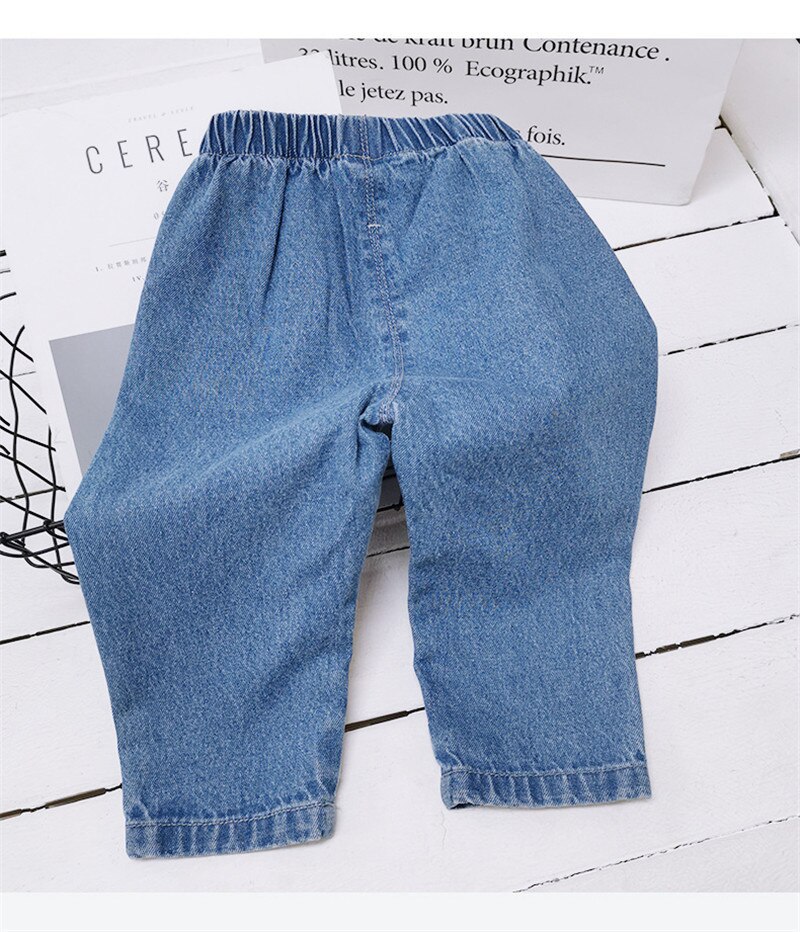 2 3 4 5 6 años niños pequeños Jeans Casual Hole Denim Pantalones para niño elástico cintura bebé niño primavera otoño pantalones