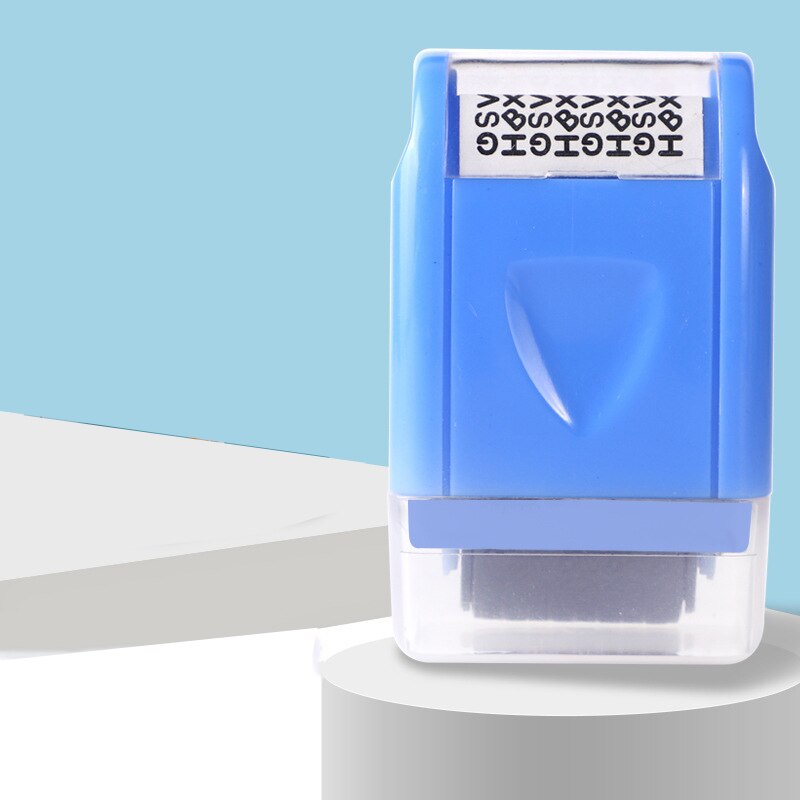 Mini Security Stamp Roller Privacy Seal Roller Type Cover Eliminator Seal Portable Self-Inking Identity Theft Protection Seal: blue