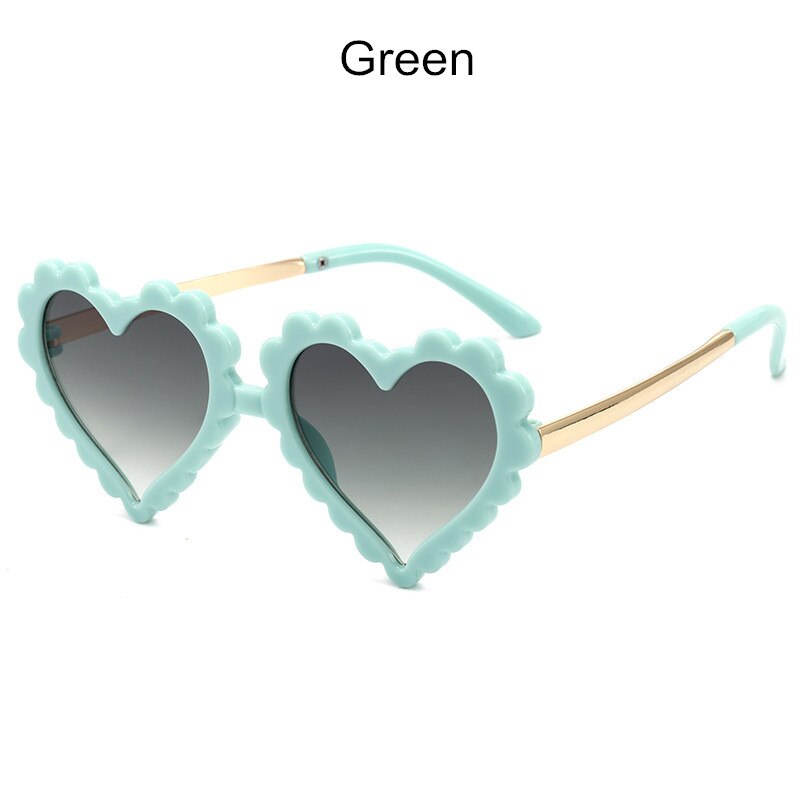 Kottdo hjerte låve solbriller låve plast søte solbriller til jenter takrenne gradient solbriller  uv400 gafas: Grønn