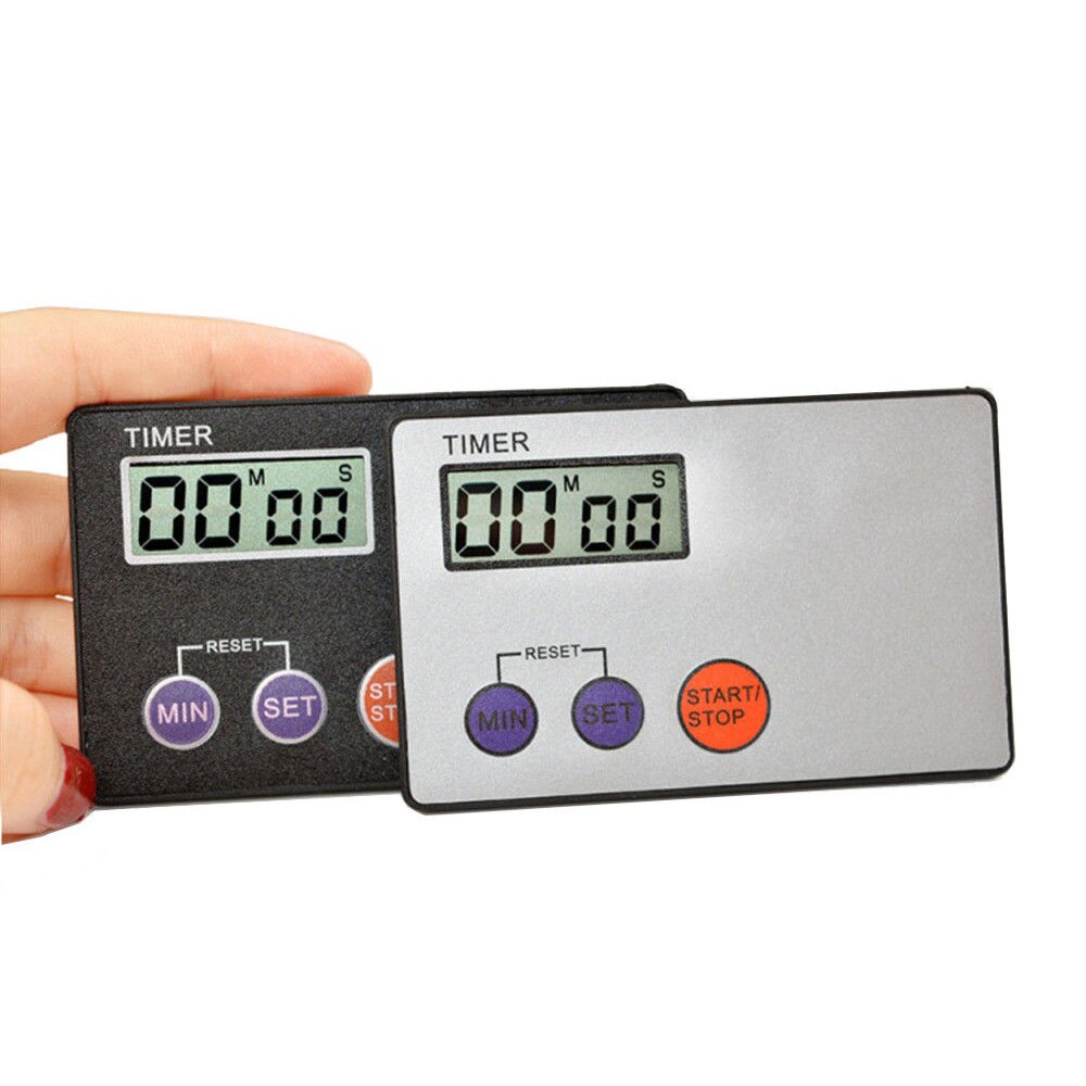 Digital Study Rest Pocket Cooking Timer Countdown Kitchen Credit Card Size