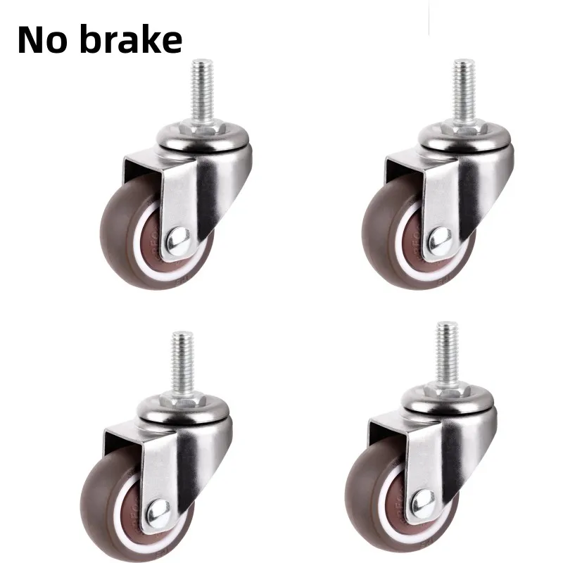 4 stuks meubelwielen zwaar universeel mute-wiel 360 ° Draaibare rubberen rol voor platformwagenstoel huishoudelijke accessoires: 4 inch / YELLOW