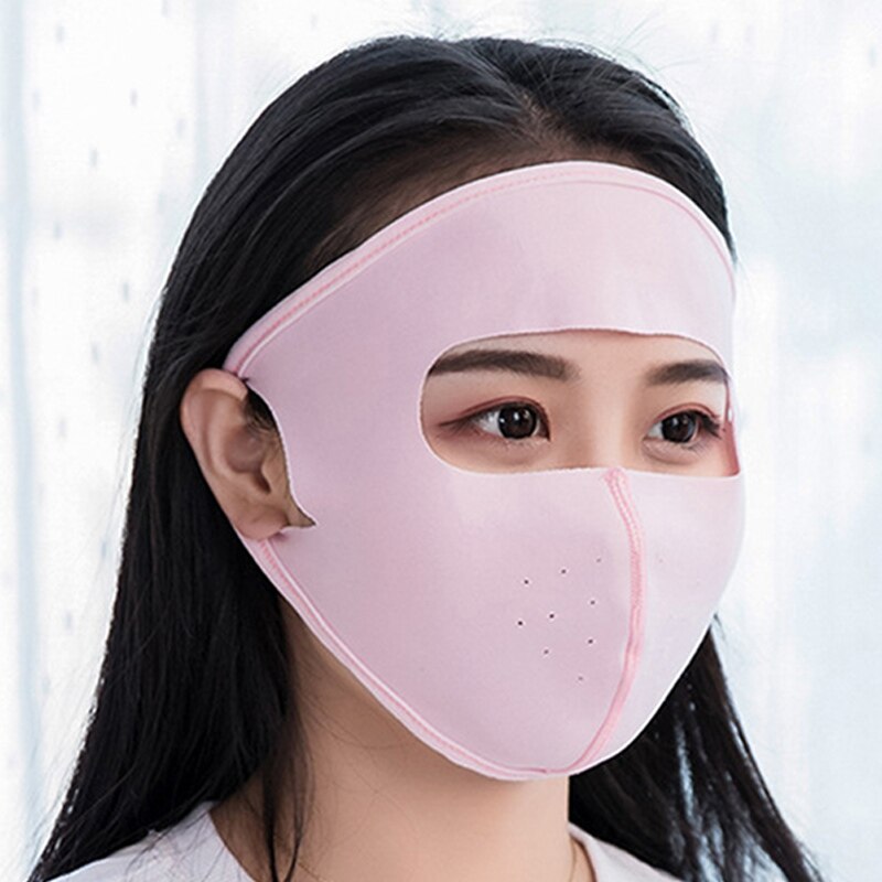 Abeso Zon Bescherming Masker Zomer Ijs Zijde Cooling Ademend Volgelaatsmasker Voor Motorrijden Outdoor UV Blokkeren Masker A7339