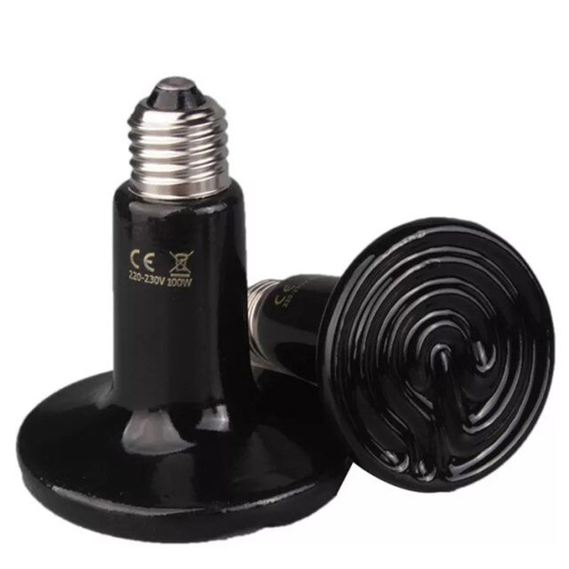 25W/50W/75W/100W/150W/200W Ceramic Pet Heat Light Lamp Snake Tortoises Lizard Hedgehog Reptile Pet Heater Brooder 220V-240V