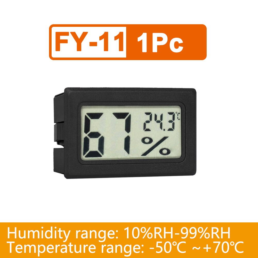 Mini Thermometer Hygrometer Digital LCD Indoor Temperature Sensor Humidity Meter Hygrometer Gauge Fridge Thermometer White/Black: 1PC Wireless Black