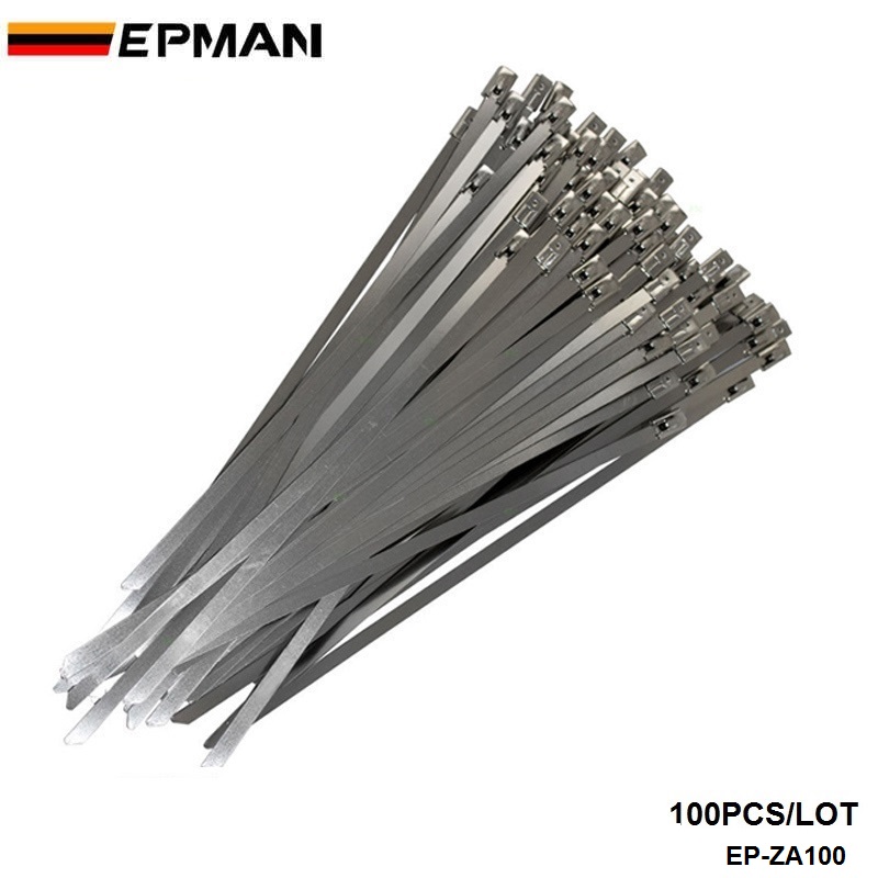Bridas de acero inoxidable para tubo de escape de BMW, bridas Extra largas y anchas para cables de acero inoxidable para BMW E60 E61 5 SERIES EP-ZS100, 100 unidades