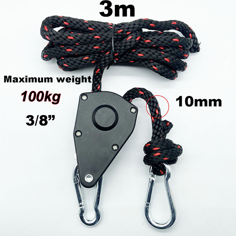 4/6/10mm Zelt Einstellbare Seil Verschluss Feste Schnalle Riemenscheibe Schlüssel Ratsche KleiderbüGel Lichter Heben Camping Markise Wind Seil: violett