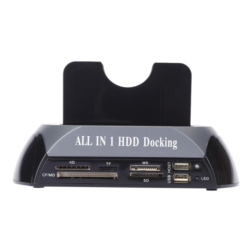 2.5 "3.5" Sata/Ide Hdd Case 2-Dock Dual Bay Hard Drive Laptop Docking Station E -Sata Kaartlezer Hub Usb Behuizing Hdd Behuizing