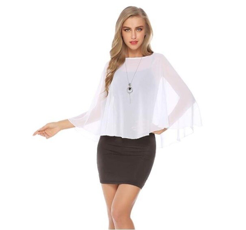 Bolero de gasa para mujer, chal, chaqueta de boda, abrigo con escote redondo, envolturas de de noche