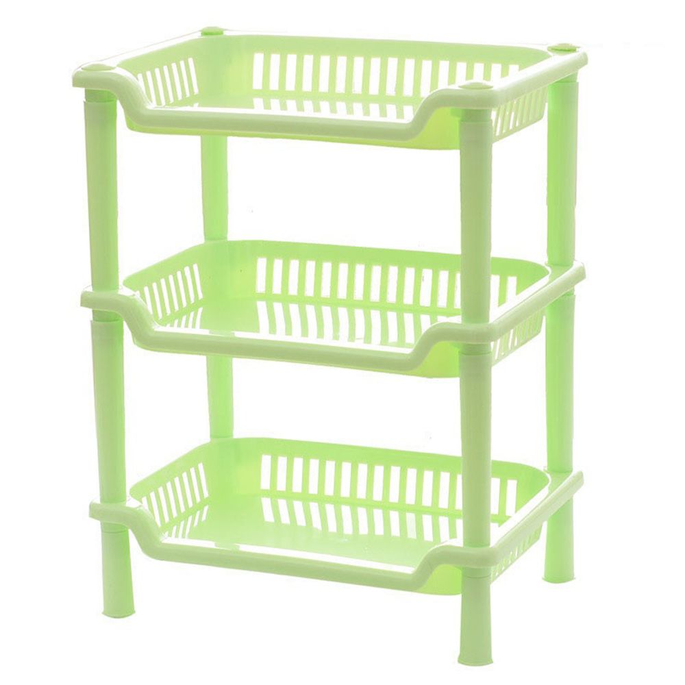 Plastic 3 Layers Bathroom Kitchen Corner Storage Rack Organizer Shower Shelf ORG Mounts & Holder Shelves: Green