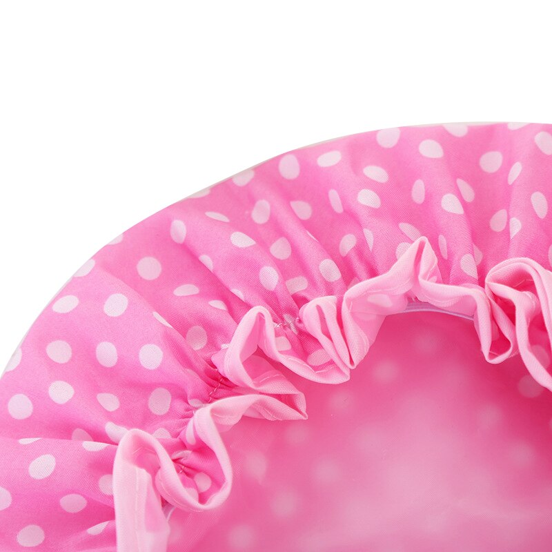 Shower Cap Elastic Bath Hat Reusable Waterproof Bathroom Products Thick Women Shower Caps Bathing Hair Cover Kitchen Hat