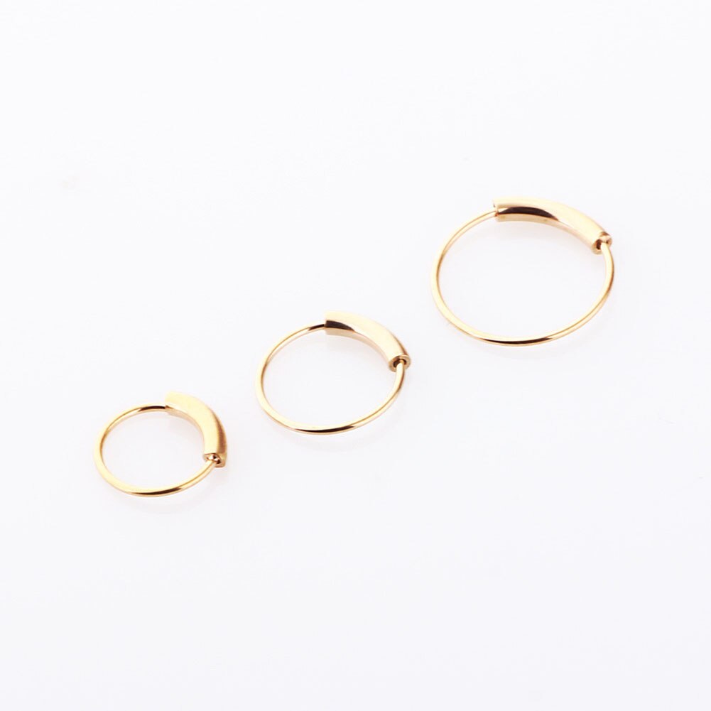 1pc 22g 6/8/10mm Stahl Klapp Clicker kreis ring Piercing Nase Ring Hoop Lip ohr Ring Körper Schmuck Piercing Clip: rose gold / 8mm