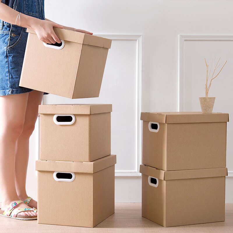 Paper folding and storage box large size covered file household book storage clothing finishing box