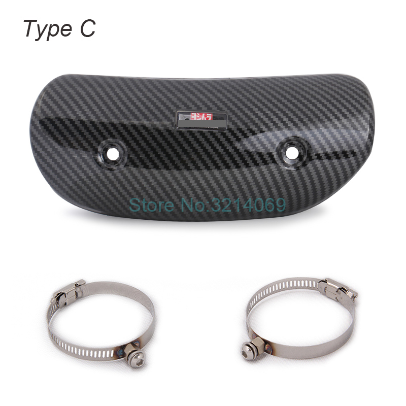 Universel moto tuyau d'échappement Imitation Fiber de carbone protecteur bouclier thermique couverture garde Anti-échaudage couverture pour TMAX 530 XMAX: Heat Shield Cover C