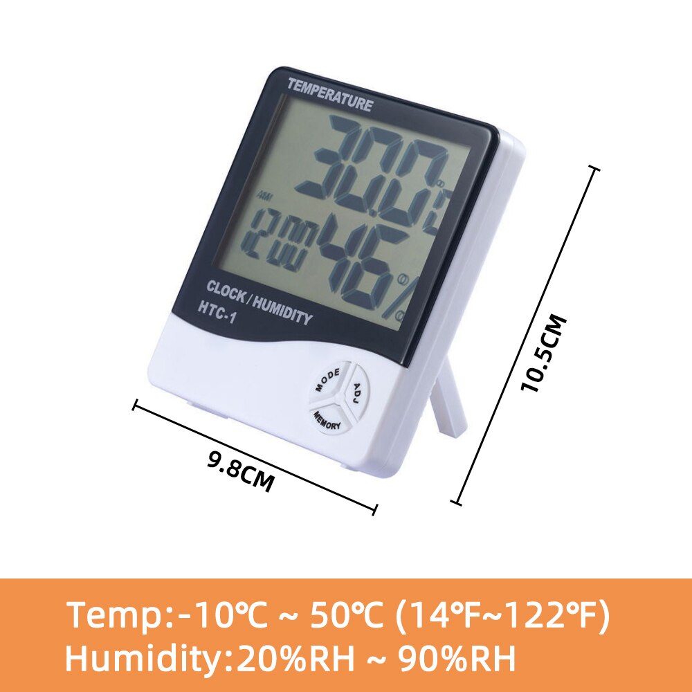 Digital Thermometer Hygrometer Indoor LCD Display Temperature Humidity Sensor Gauge Meter Measuring Tool for Home Room: HTC-1
