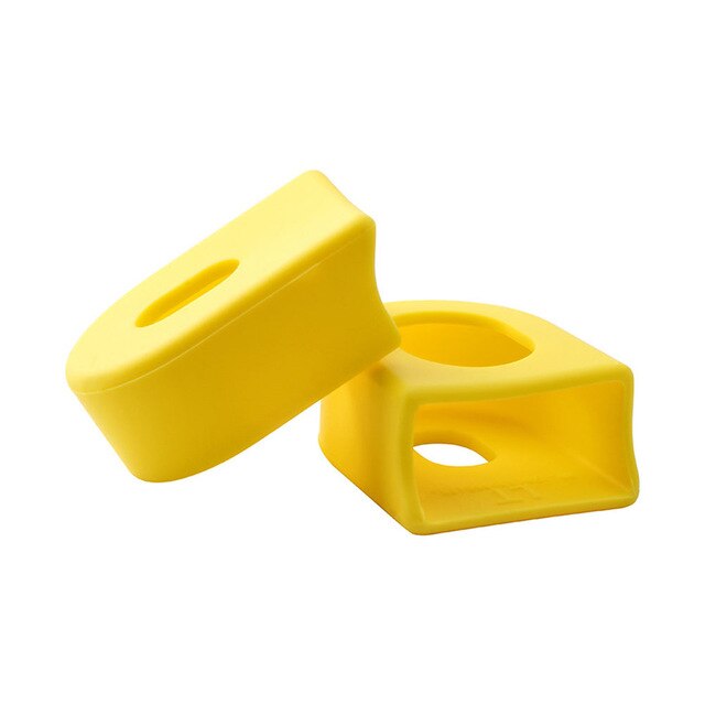 2Pcs Siliconen Fiets Crank Arm Protector Cover Weg Mountainbike Universele Crankstel Beschermende Caps Mtb Fietsen Accessoires: yellow