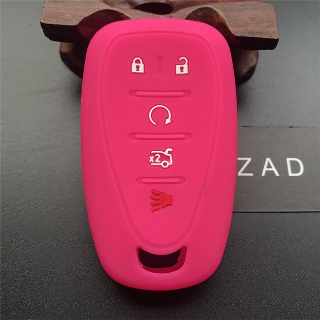ZAD Silicone Car Key Cover Case For Chevrolet Cruze Malibu XL Camaro 5 button Smart Remote Key Case Jacket FOB: rose