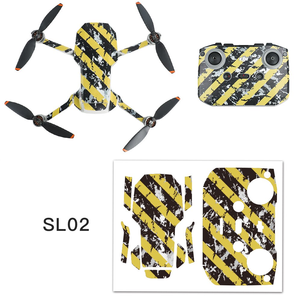 Wasserdicht DJI Mini 2 PVC Aufkleber Drohne Körper Haut Arm Fernbedienung Decals für DJI Mavic Mini 2 Fliegen Mehr combo Zubehör: SL02