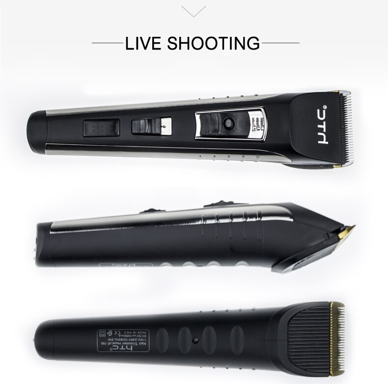 HTC Wireless AT-760 Hair Clipper Rechargeable Ceramic Hair Trimmer Electric Shaver Barber Hair Cutting Machine Haircut
