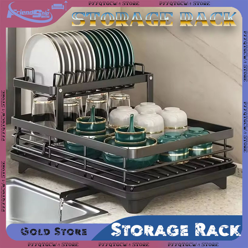 Adjustable Kitchen Dish Drying Rack Plates Organizer with Drainboard Stainless Steel Drainer Storage Rack Kitchen Accessories