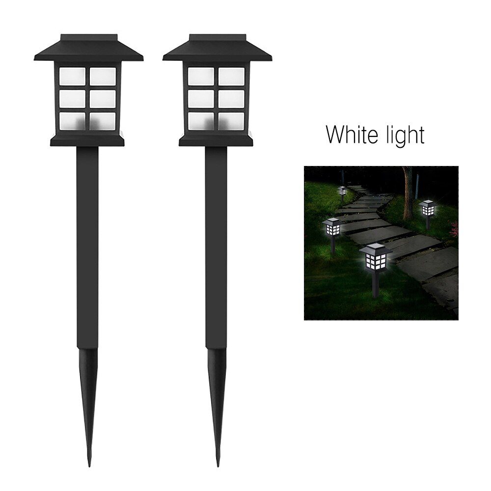2 kpl retro led aurinkopolkuvalaisimet vedenpitävät ulkona aurinkoenergian nurmikon valot puutarhamökkiin nurmikon valo kiilapalatsin sisustusvalaisin: Valkoinen valo