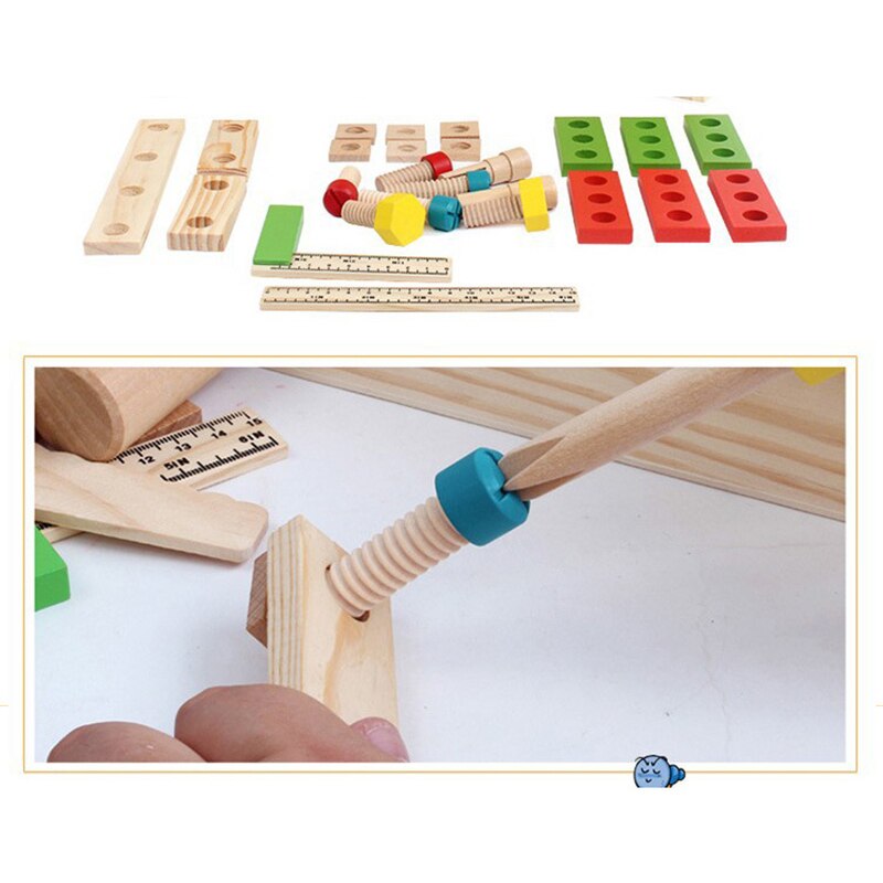 1Stck freundlicher Werkzeugkasten spielhaus spielzeug einstellen junge und mädchen reparatur murmeln demontage Innen interaktiven liefert Baby Intelligenz dev