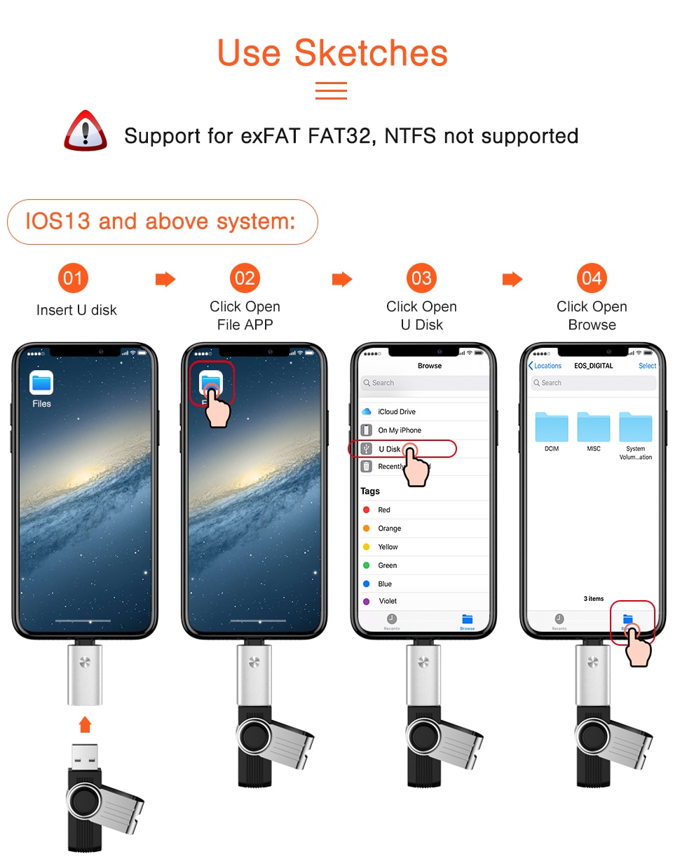 Adaptador USB OTG a Lightning, convertidor de Teclado de Piano MIDI, adaptador de cámara para iPhone 11 Pro XS max XR X 10 8 7 6 6s 5 5s SE iOS 13