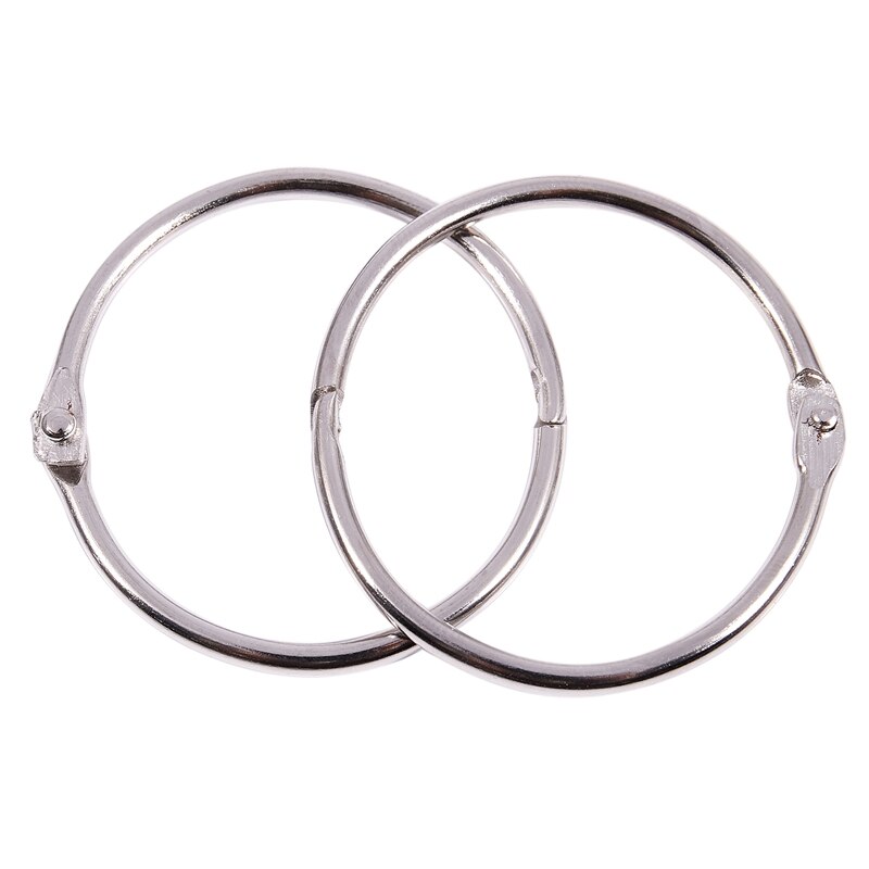 20 piezas papelería grapa metálica Carpeta de libros hoja suelta Snap llaveros de anillos