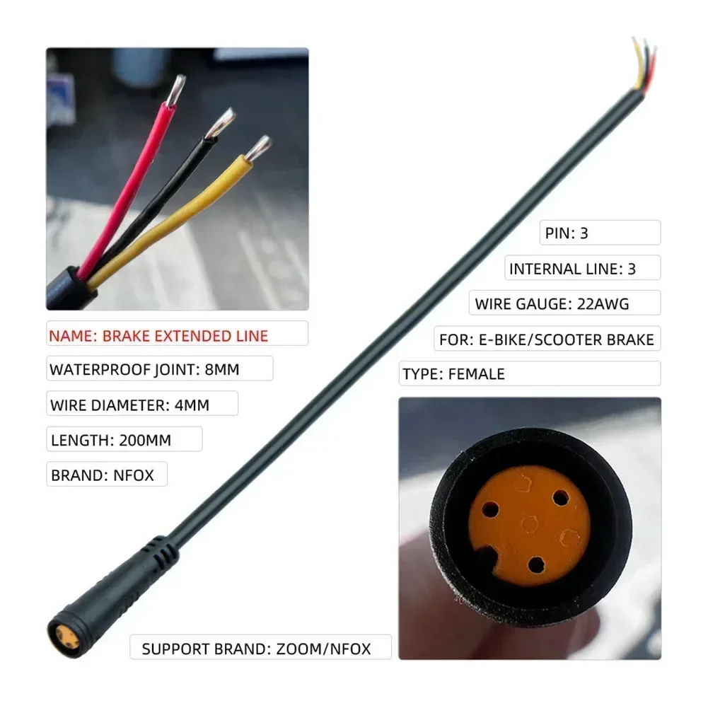 Ebike Display Connector 2/3/4/5/6 Pin Kabel Voor Bafang Vrouwelijke/mannelijke waterdichte Connector Signaallijn Elektrische Fiets Onderdelen: Licht Geel