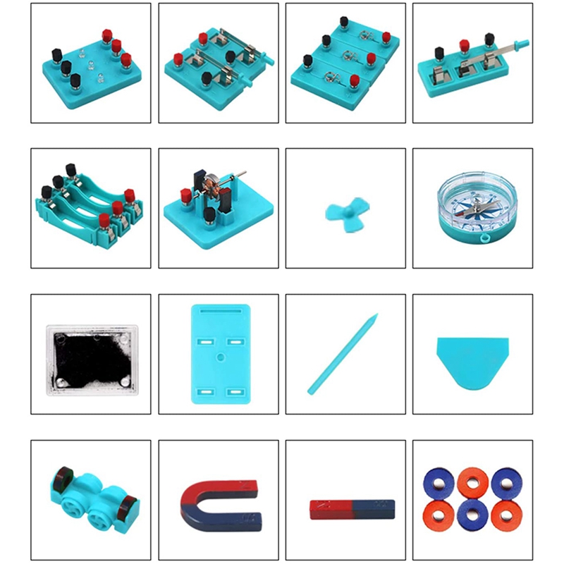 Kit d&#39;apprentissage du Circuit électrique pour enfants, Kit d&#39;expérimentation physique, outil pédagogique de base pour le magnétisme électrique ABS