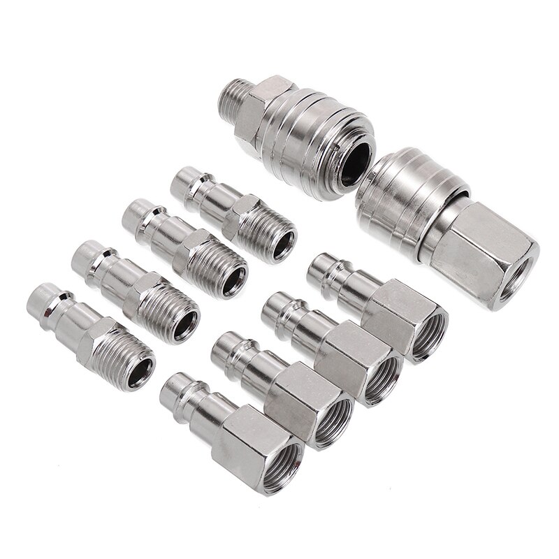 10pcs/set Quick Couplings BSP Air Line Fitting Euro 1/4&quot;Air Line Fitting Hose Compressor Fitting Connector For Pneumatic Tools