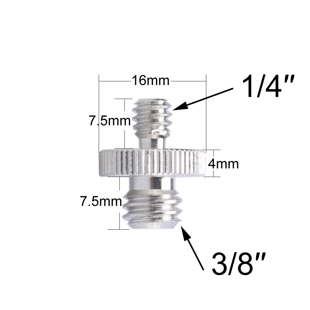 GAQOU 1/4 "3/8" Mannelijke Binnendraad Schroef Mount Adapter Statief Plaat Schroef EB Mount voor Camera Flash Statief light Stand Metal: 6