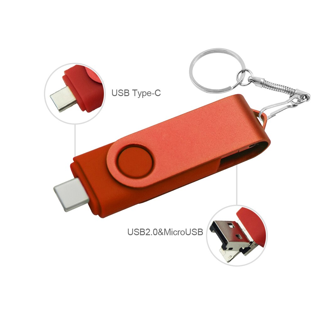 3 in dyski flash usb 1 dla systemu android, typ c i otg , 64gb dyski flash usb 4gb 32gb 16gb 8gb do biura: Czarny / 32 gb