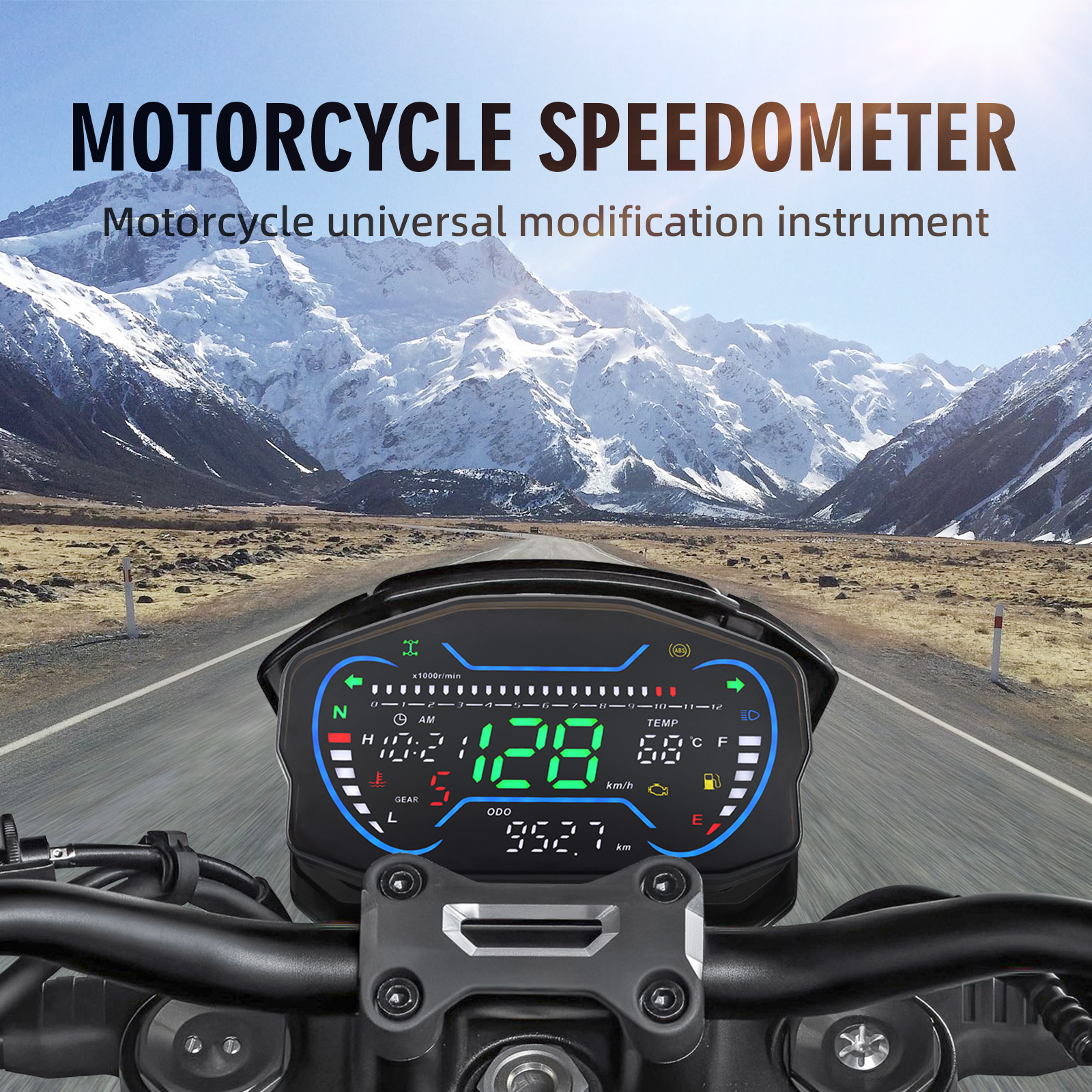Medidor de 12000 RPM para motocicleta, velocímetro Digital LCD, odómetro, tacómetro, medidor de combustible, tablero de moto Km/h, medidor de velocidad MPH personalizado