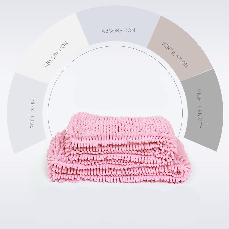 Kjæledyr hund håndkle mikrofiber sterkt absorberende vann chenille håndkle hunder tørke håndkle teppe kjæledyr rekvisita hund badekåpe for hundevalp