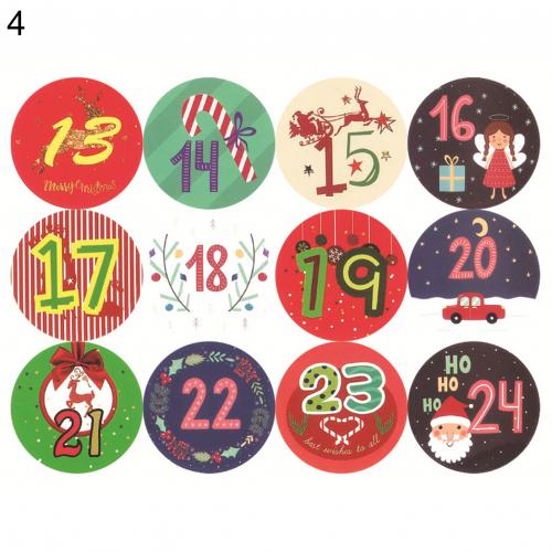 10Pcs 24 Days Countdown Christmas Calendar for Xmas Home Office Party Decor: 4