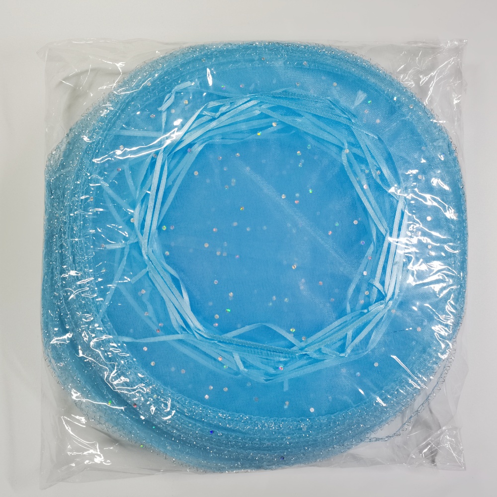 100pcs Jewelry Bag Diameter 26cm 35 40cm Wedding Christmas Party Organza bags Jewelry Packaging Display & Jewelry Pouches: S / Blue