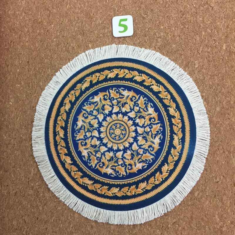 Mrgbest rund persisk matta musmatta 220 x 220mm färgmönster datorspel gummi skrivbordsdyna heminredning ger komfort: 220 x 220 x 2 mm 5
