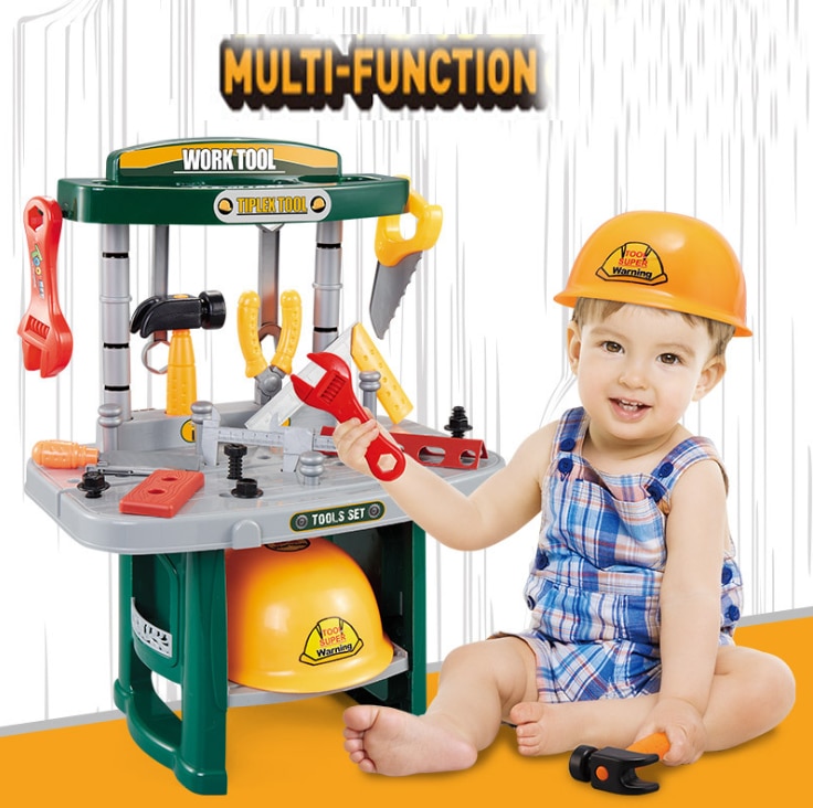 Electric Maintenance Tools Repair Kit Portable Toolbox Educational Intelligence Toy Simulation DIY Tool Stand/Table/ for boy
