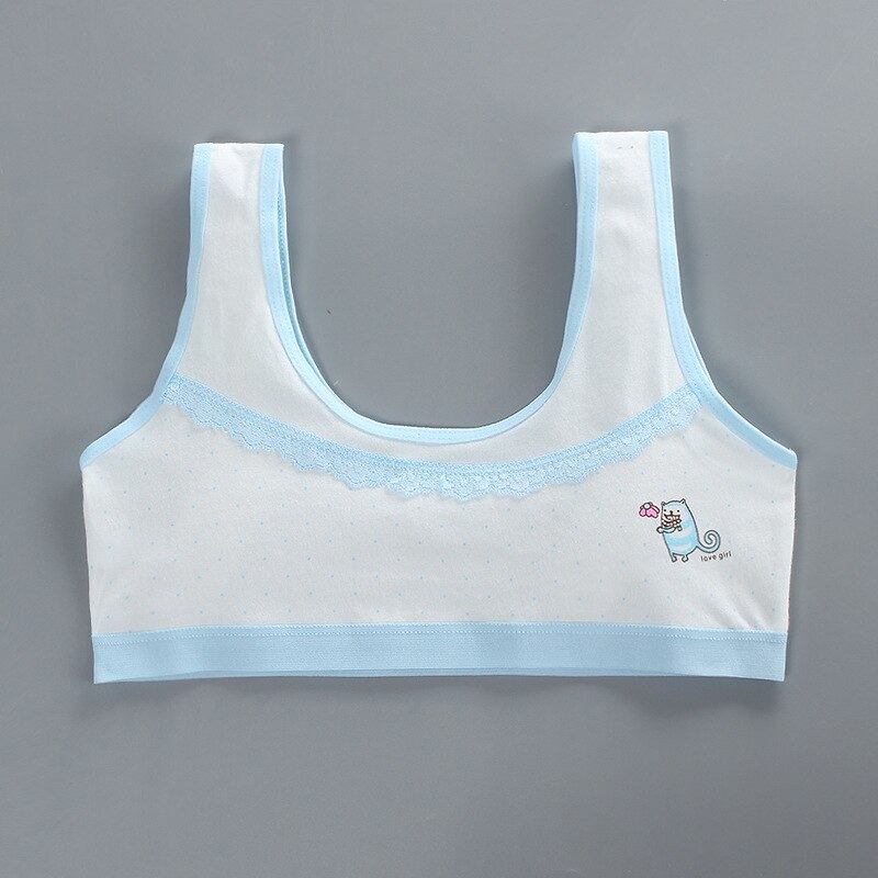 8-18years Teen Girls Training Bras Puberty Wireless Elastic Bra Cotton Sport Tank Tops Underwear Kids Bra: 3