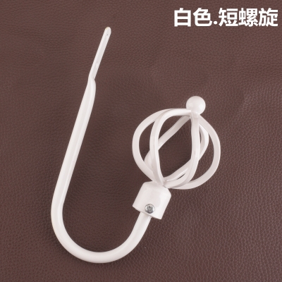 Crochets de support d'embrasse de rideau en métal, accessoires de décoration de chambre à coucher et de salon, 2 pièces par ensemble: WHITE
