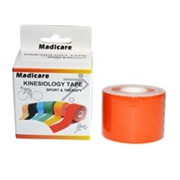 Skiën Gezicht Plakken Katoen Kinesiologie Tape Sport 5 cm X 5 m Spier Tape Waterdichte Protector Kniebeschermers Sport Tape skiën Gezicht Plakken: Oranje