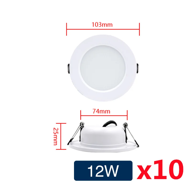 10pcs/lot LED Downlight 5W 9W 12W 15W 18W Recessed Round Led Ceiling Lamp AC110V 220V DC12V 24V Indoor Lighting Warm/Cold White: changeable / 4w / Beige