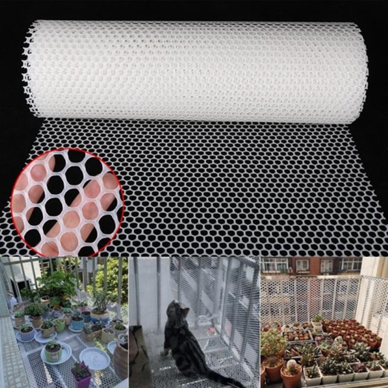 Plastic Kids Safety Net Pet Dog Cat Balcony Railing 0.6/0.8mm x 1m Stairs Protection Net Baby Fence Safety Netting Hole