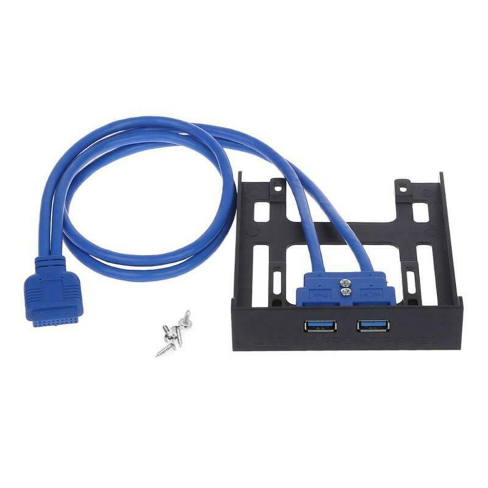 20 Pin Expansion High Speed Dual Ports Adapter Connector Hub USB 3.0 Computer ABS 3.5 Inches Floppy Bay Front Panel