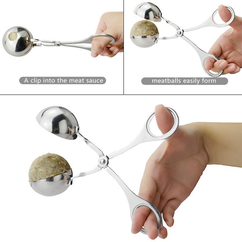 Frikadeller maskine form rustfrit stål fyldt gør-det-selv ris fisk kød ris bold maker scoop clip simpel konstruktion køkkenværktøj